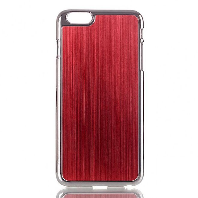 iPhone 6 Plus/6S Plus hard plastic case in aluminum look - red
