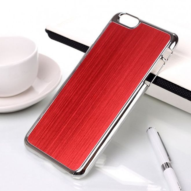 iPhone 6 Plus/6S Plus hard plastic case in aluminum look - red
