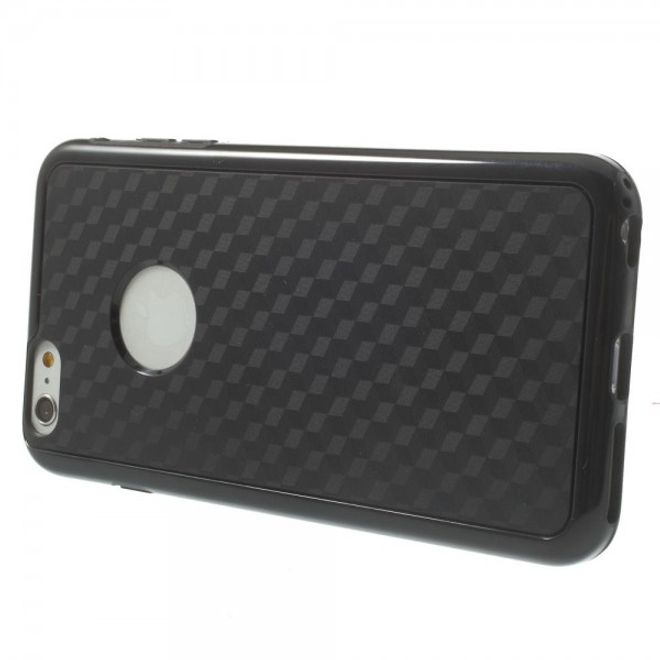 iPhone 6 Plus/6S Plus Elastic Plastic Case with Cube Pattern - Black