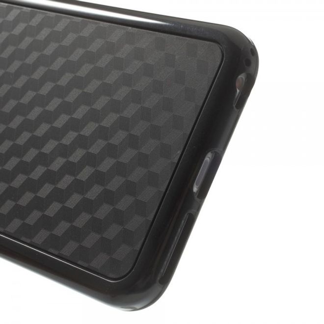 iPhone 6 Plus/6S Plus Elastic Plastic Case with Cube Pattern - Black