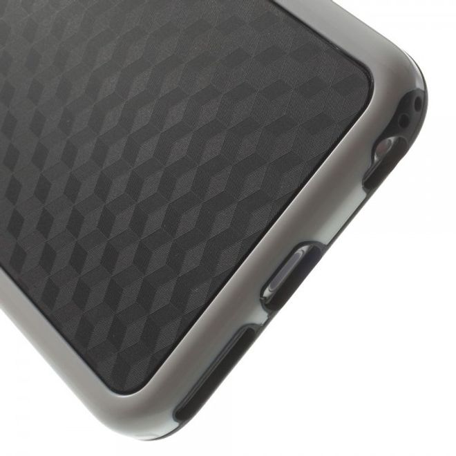 iPhone 6 Plus/6S Plus Elastic Plastic Case with Cube Pattern - Black/White
