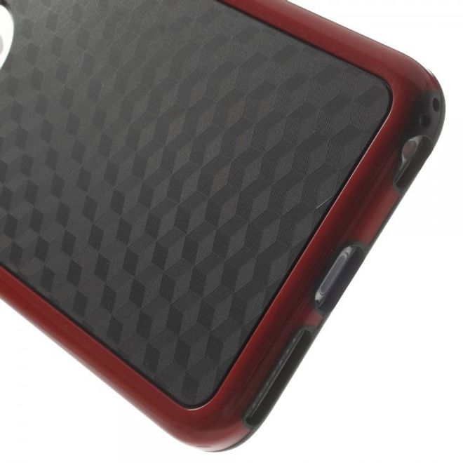 iPhone 6 Plus/6S Plus Elastisches Plastik Case mit Würfelmuster - schwarz/rot