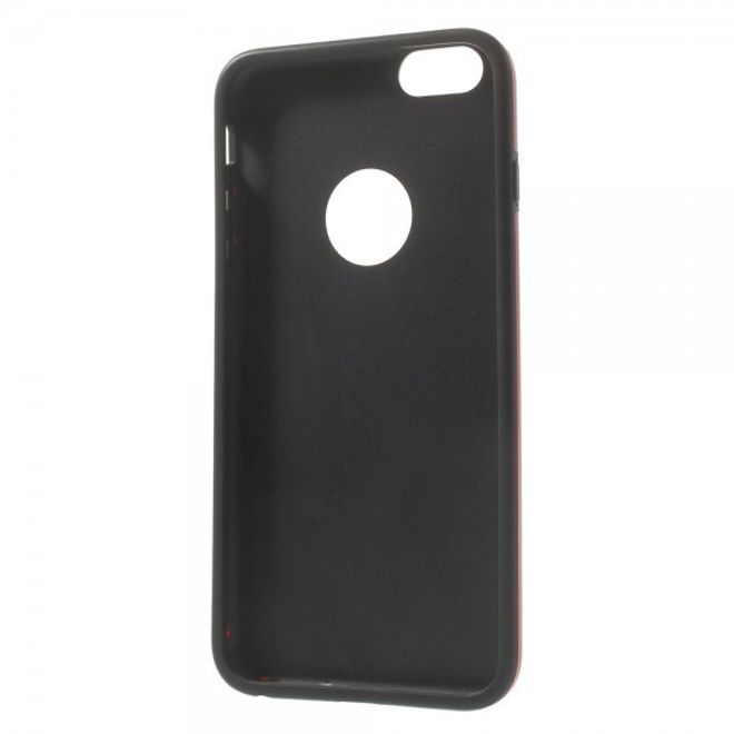 iPhone 6 Plus/6S Plus Elastisches Plastik Case mit Würfelmuster - schwarz/rot