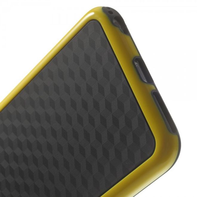 iPhone 6 Plus/6S Plus Elastic Plastic Case with Cube Pattern - Black/Yellow