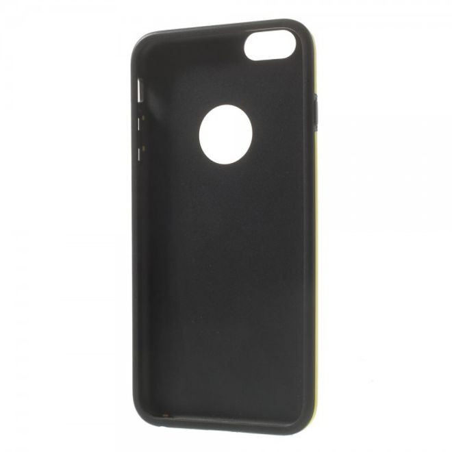 iPhone 6 Plus/6S Plus Elastic Plastic Case with Cube Pattern - Black/Yellow