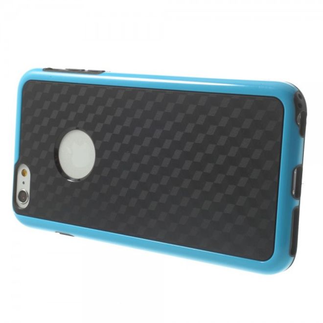 iPhone 6 Plus/6S Plus Elastic Plastic Case with Cube Pattern - Black/Blue