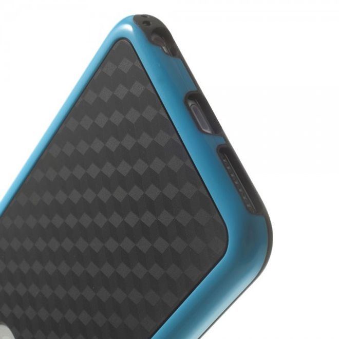 iPhone 6 Plus/6S Plus Elastic Plastic Case with Cube Pattern - Black/Blue