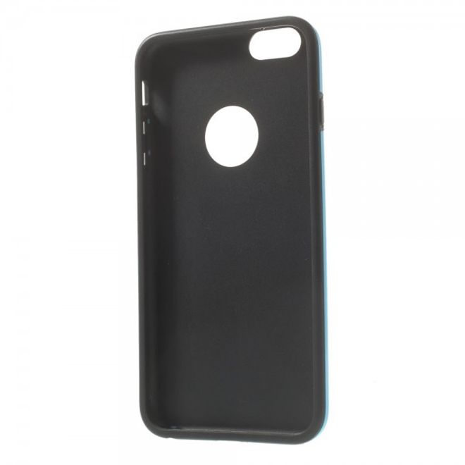 iPhone 6 Plus/6S Plus Elastic Plastic Case with Cube Pattern - Black/Blue
