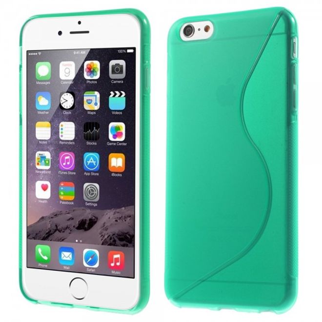 iPhone 6 Plus/6S Plus Elastic Plastic Case S-Curve - cyan