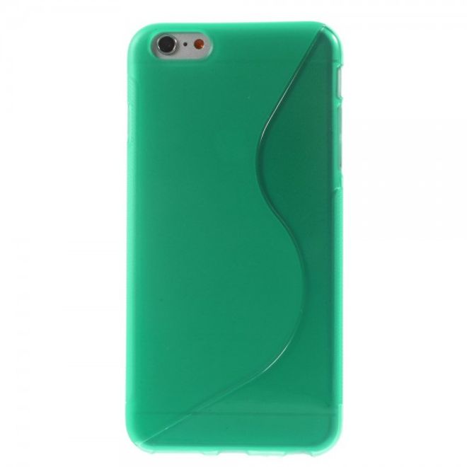 iPhone 6 Plus/6S Plus Elastic Plastic Case S-Curve - cyan