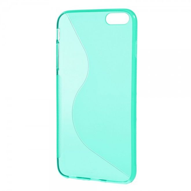 iPhone 6 Plus/6S Plus Elastic Plastic Case S-Curve - cyan
