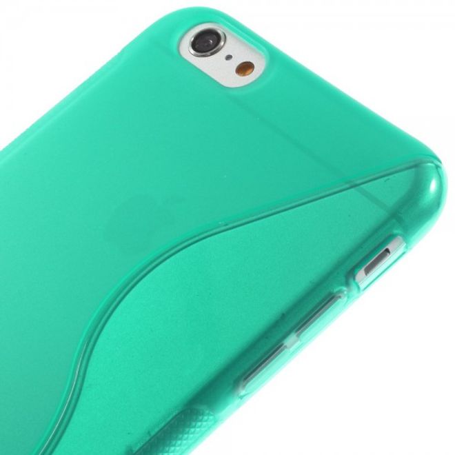 iPhone 6 Plus/6S Plus Elastic Plastic Case S-Curve - cyan