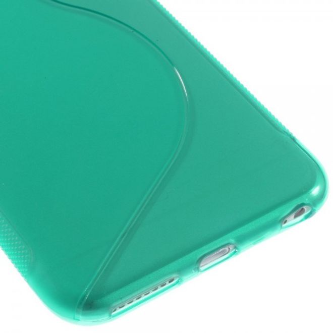 iPhone 6 Plus/6S Plus Elastic Plastic Case S-Curve - cyan