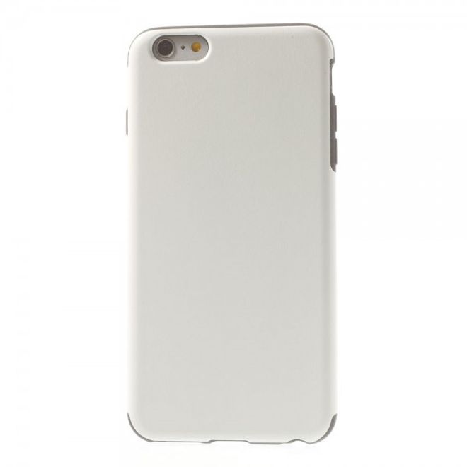 iPhone 6 Plus/6S Plus Leather-like Crazy Horse Plastic Case - White