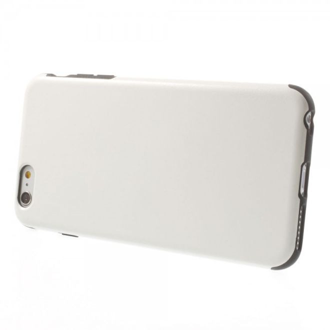 iPhone 6 Plus/6S Plus Leather-like Crazy Horse Plastic Case - White