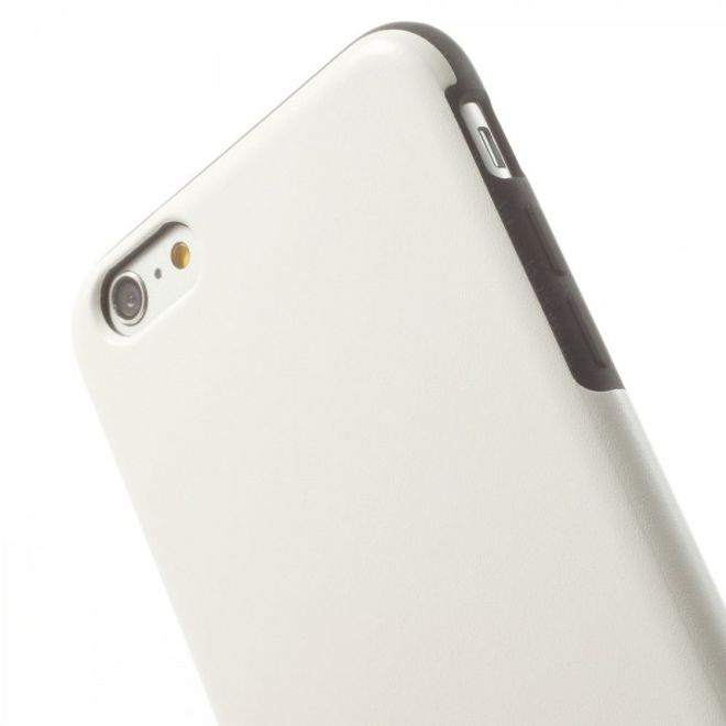 iPhone 6 Plus/6S Plus Leather-like Crazy Horse Plastic Case - White