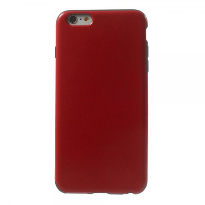 iPhone 6 Plus/6S Plus Leather-Like Crazy Horse Plastic Case - Red