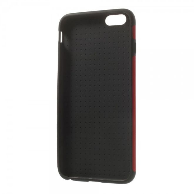 iPhone 6 Plus/6S Plus Leather-Like Crazy Horse Plastic Case - Red