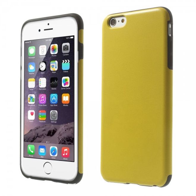 iPhone 6 Plus/6S Plus Leather-like Crazy Horse Plastic Case - Yellow