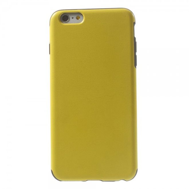 iPhone 6 Plus/6S Plus Leather-like Crazy Horse Plastic Case - Yellow