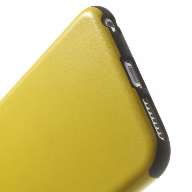 iPhone 6 Plus/6S Plus Leather-like Crazy Horse Plastic Case - Yellow