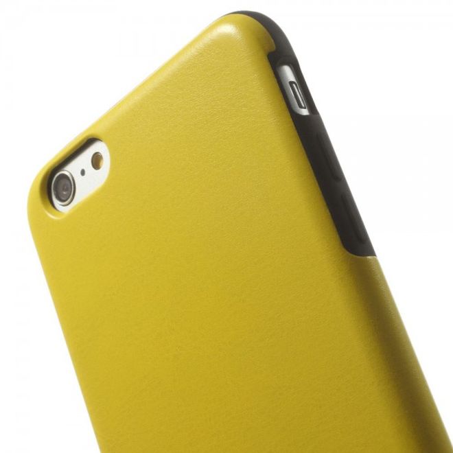 iPhone 6 Plus/6S Plus Leather-like Crazy Horse Plastic Case - Yellow