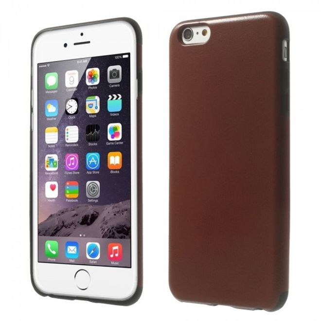iPhone 6 Plus/6S Plus Leather-like Crazy Horse Plastic Case - Brown