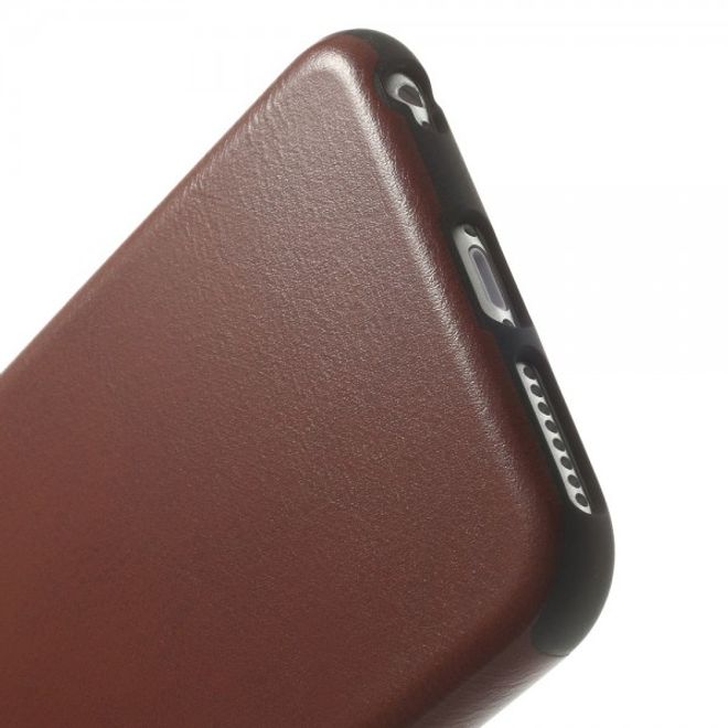 iPhone 6 Plus/6S Plus Leather-like Crazy Horse Plastic Case - Brown