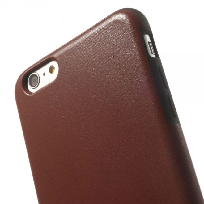 iPhone 6 Plus/6S Plus Leather-like Crazy Horse Plastic Case - Brown