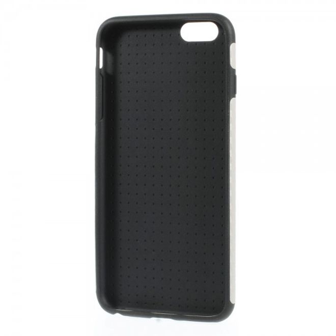 iPhone 6 Plus/6S Plus Leather-Like Carbon Fiber Plastic Case - Gray