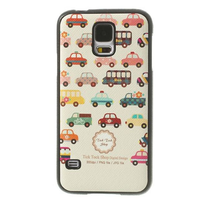 Samsung Galaxy S5 Elastisches Plastik Case mit kleinen Autos