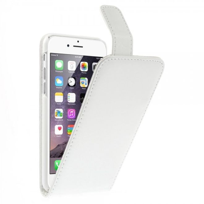 iPhone 6/6S Magnetisches Leder Case vertikal - weiss