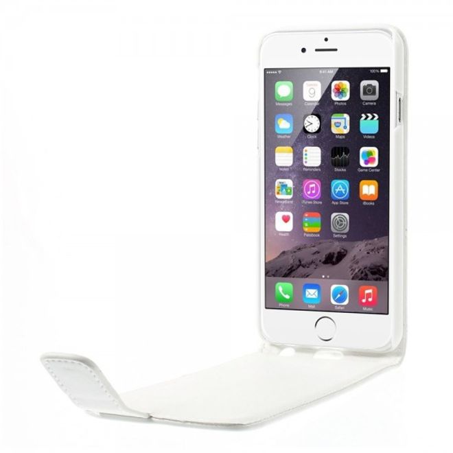 iPhone 6/6S Magnetisches Leder Case vertikal - weiss