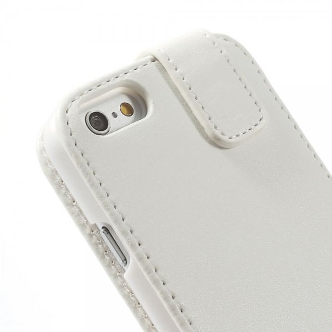 iPhone 6/6S Magnetisches Leder Case vertikal - weiss