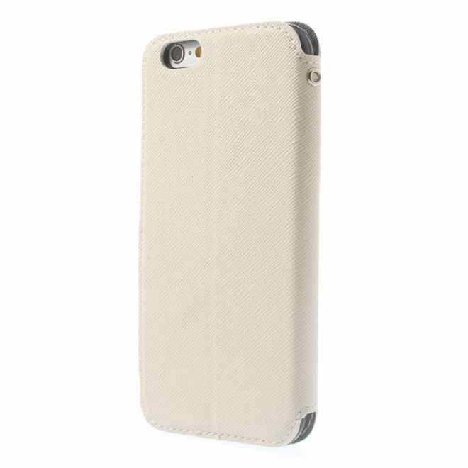 iPhone 6/6S Magnetisches Leder Case mit grosser Öffnung - weiss