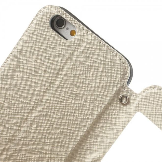 iPhone 6/6S Magnetisches Leder Case mit grosser Öffnung - weiss
