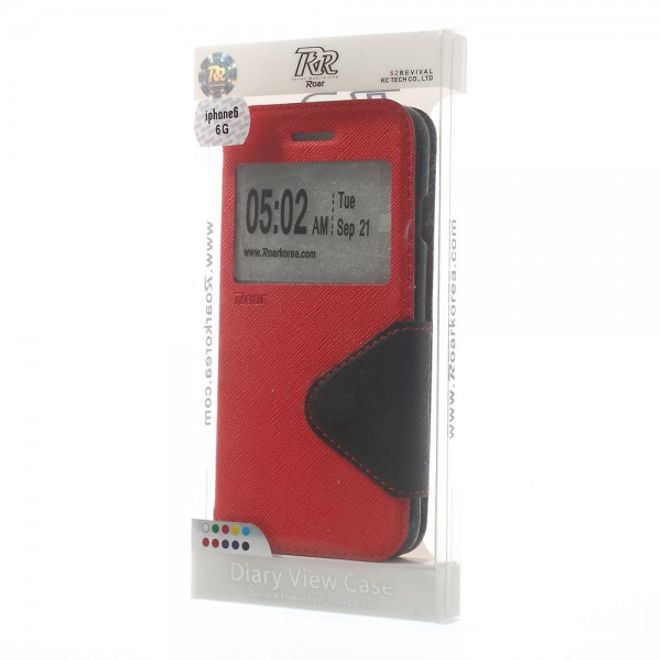 iPhone 6/6S Magnetic Leather Case with Large Opening - Red