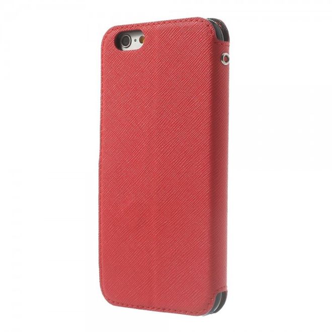 iPhone 6/6S Magnetic Leather Case with Large Opening - Red