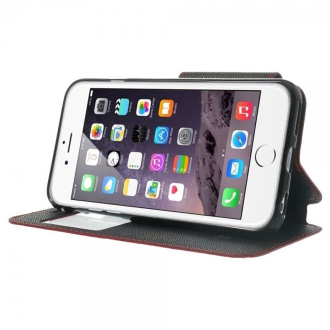 iPhone 6/6S Magnetic Leather Case with Large Opening - Red