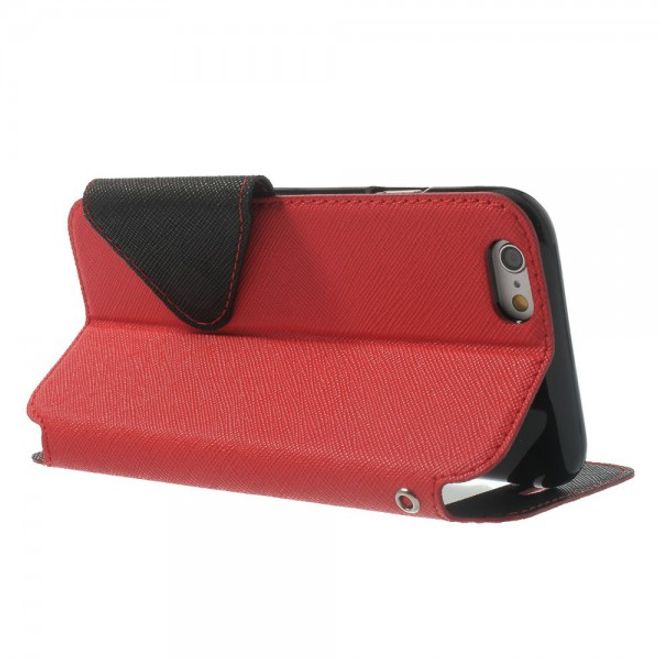 iPhone 6/6S Magnetic Leather Case with Large Opening - Red