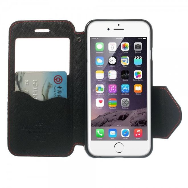 iPhone 6/6S Magnetic Leather Case with Large Opening - Red