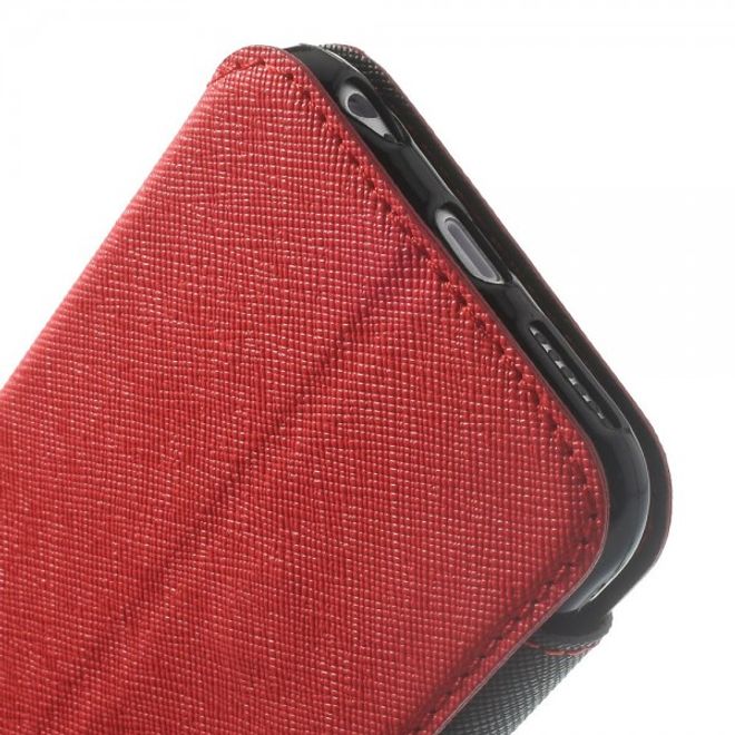 iPhone 6/6S Magnetic Leather Case with Large Opening - Red
