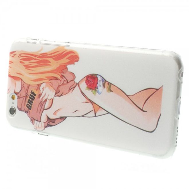 iPhone 6/6S Hart Plastik Case mit sexy Tattoo Girl