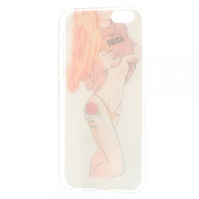 iPhone 6/6S Hart Plastik Case mit sexy Tattoo Girl