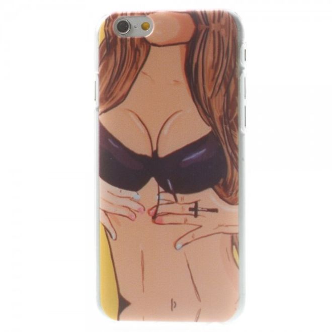 iPhone 6/6S hard plastic case with sexy girl with push up