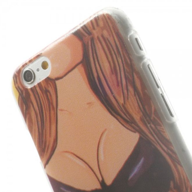 iPhone 6/6S hard plastic case with sexy girl with push up