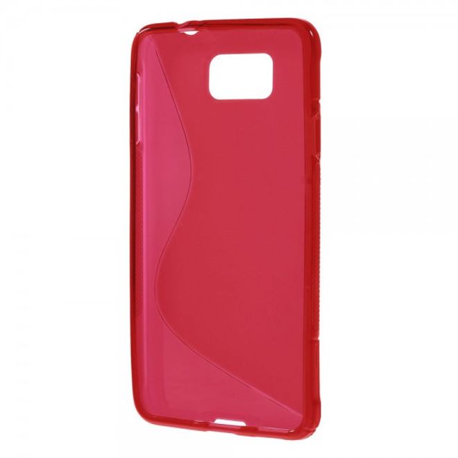 Samsung Galaxy Alpha Elastisches Plastik Case S-Line - rot