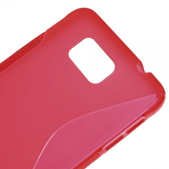 Samsung Galaxy Alpha Elastisches Plastik Case S-Line - rot