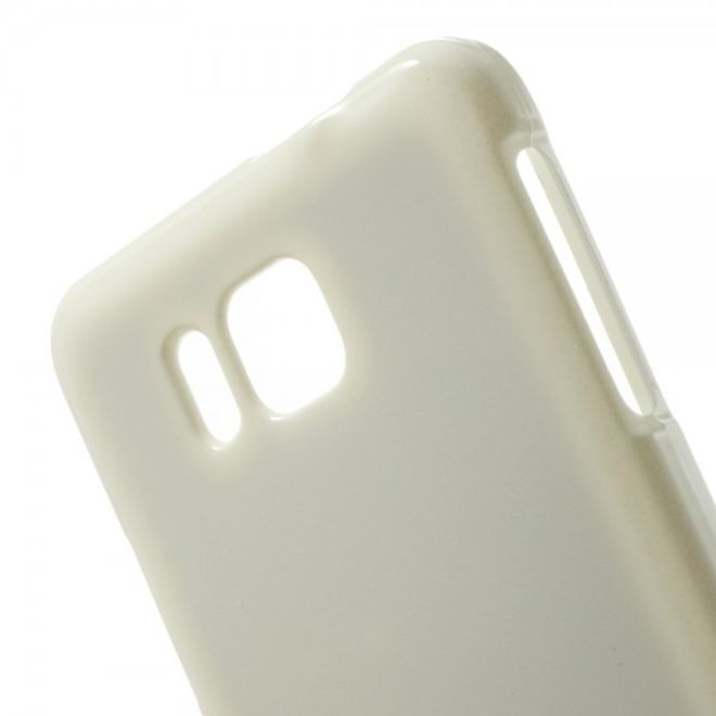 Goospery - Samsung Galaxy Alpha Handy Hülle - TPU Soft Case - Pearl Jelly Series - weiss