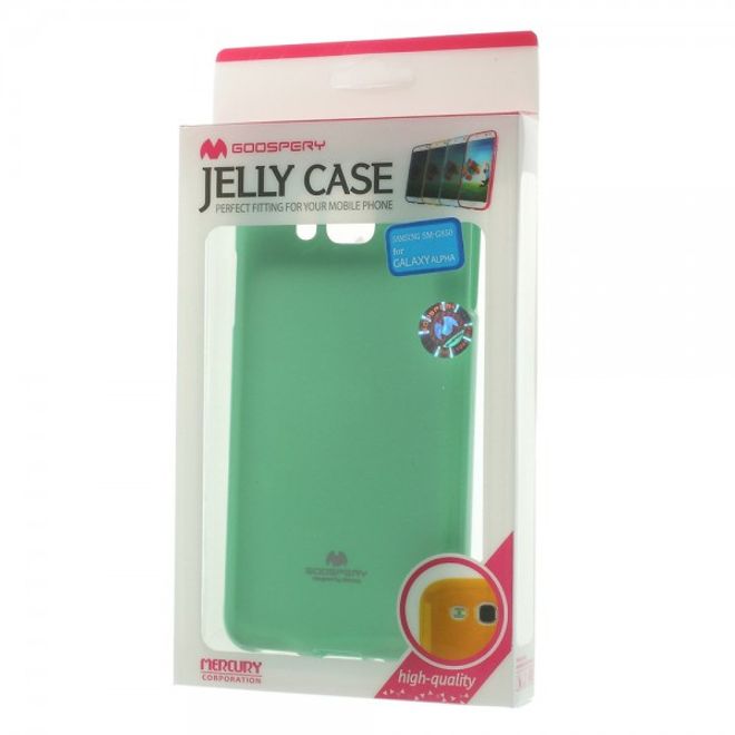Goospery - Samsung Galaxy Alpha Handy Hülle - TPU Soft Case - Pearl Jelly Series - mint